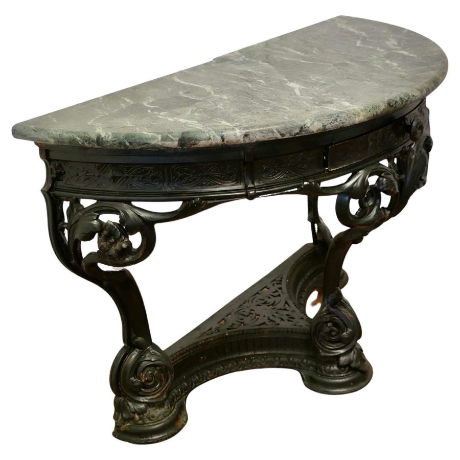 Colebrookdale Art Nouveau Half Round Hall/Garden Table