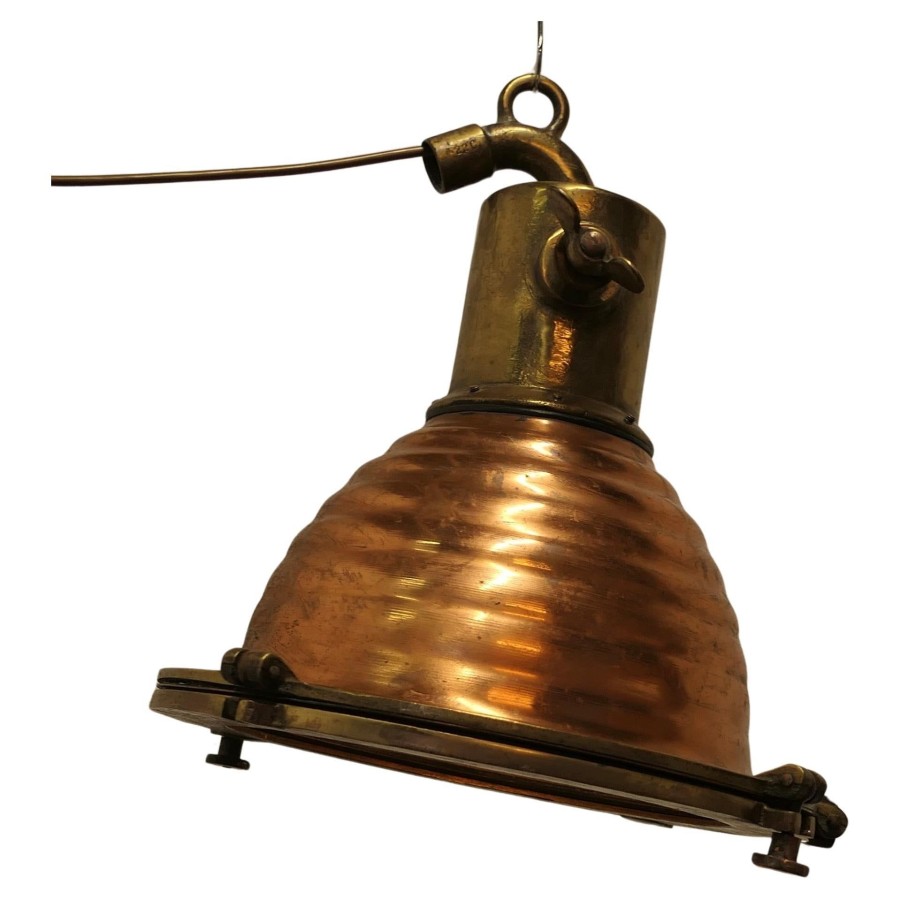 Copper and Brass Vintage Nautical Search Light or Spot Light - Image 2