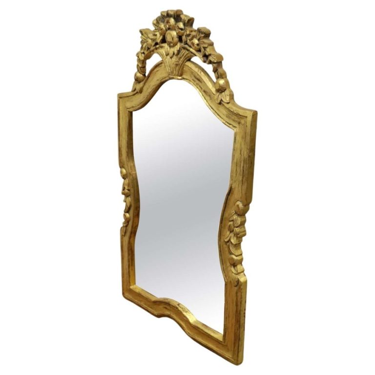 Dramatic Gilt-wood French Wall Mirror