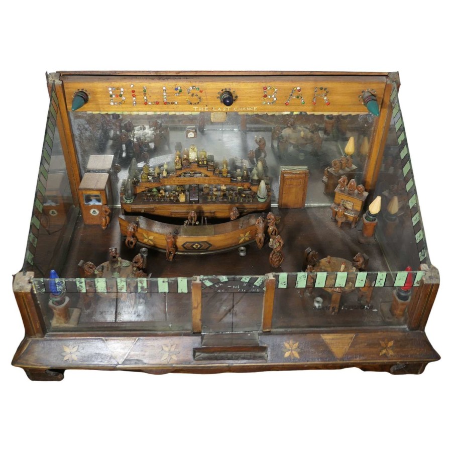 Early 20th Century American Prisoner Art Diorama Monkey Saloon Bar 'B