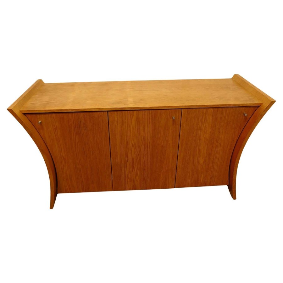 Elegant Designer 3 Door Sideboard in Golden Oak