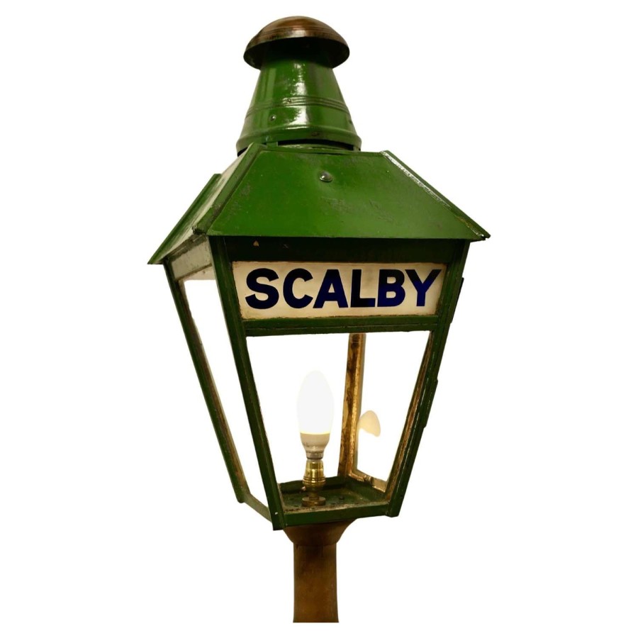 Floor Lamp Lantern from Scalby Station N.E.R. set on a Column