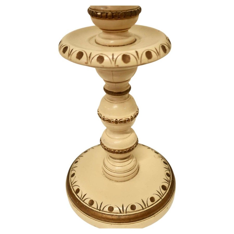 Folk Art Style Carved and Painted Table Lamp