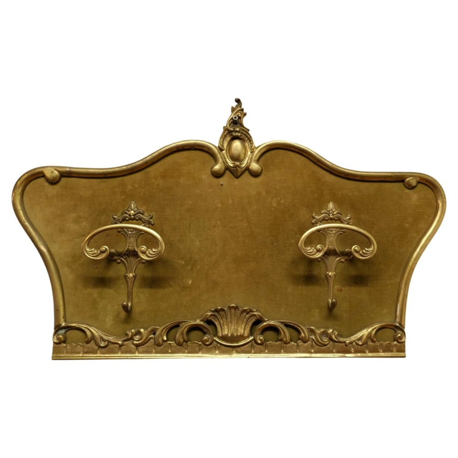 French Baroque Style Brass and Velvet Coat Hanger