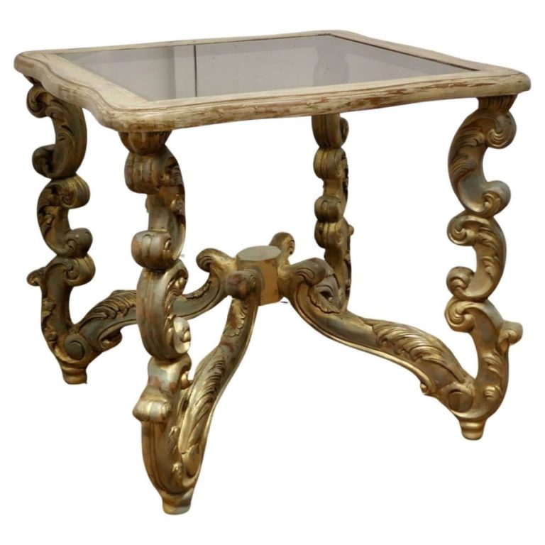 French Baroque Style Carved and Painted Occasional Table