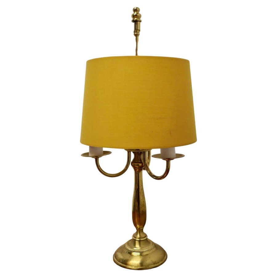 French Brass Triple Desk Lamp A lovely piece, a brass triple sconce lamp this i
