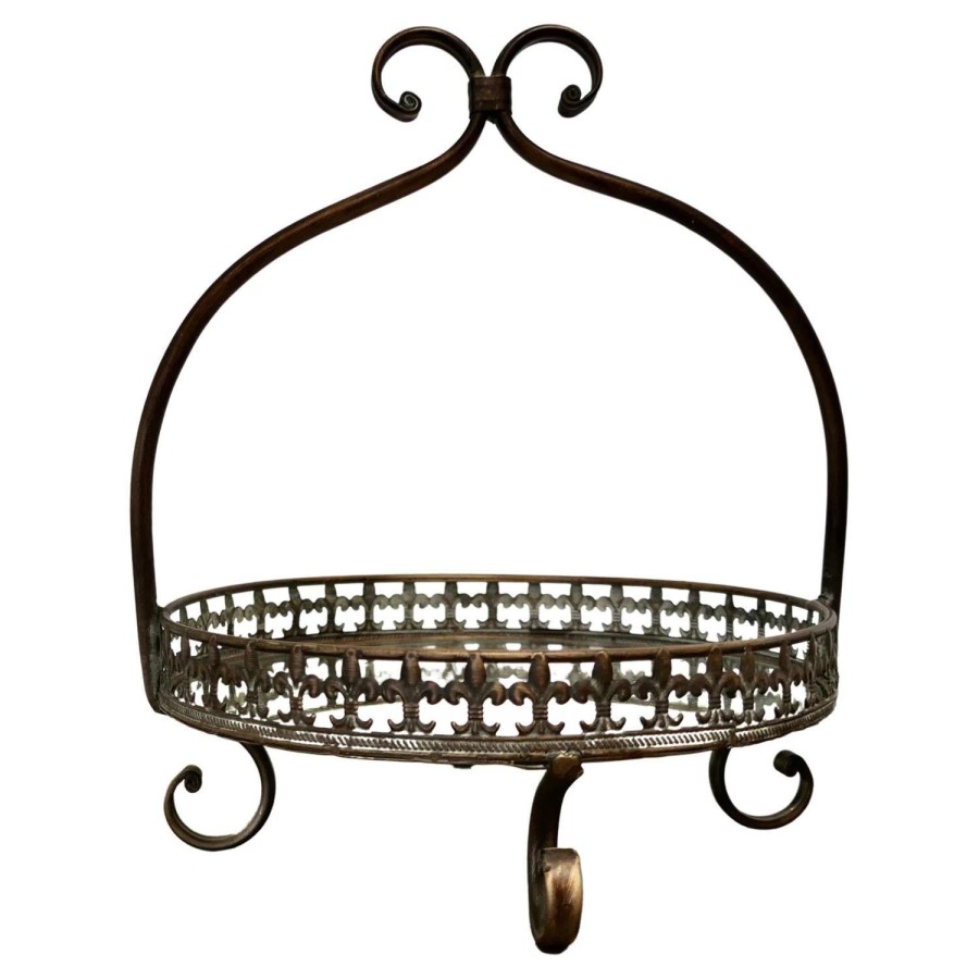 French Copper and Mirrored Bottomed Cake Stand