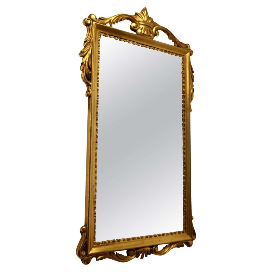 French Napoleon III Style Gilt Wall Mirror, Crown Crest