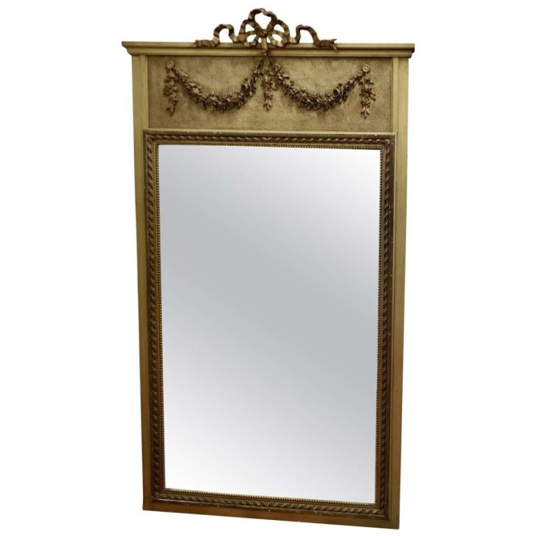French Trumeau Style Pier Console Mirror