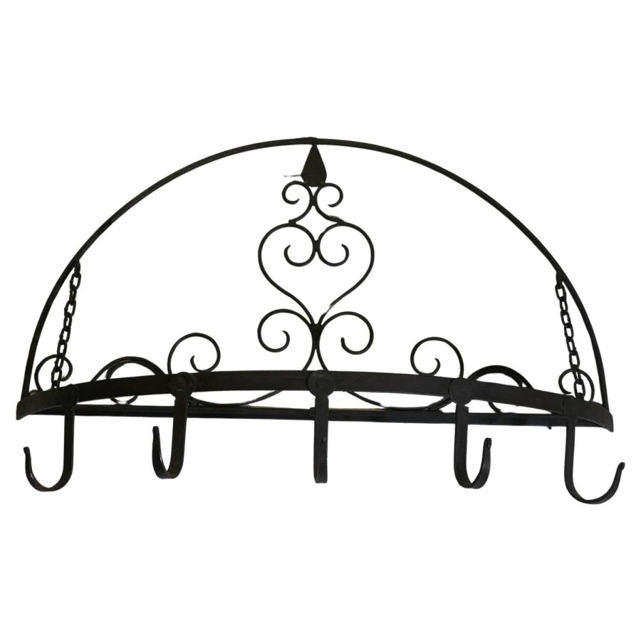 Half Round Blacksmith Made Folding Iron Game Hanger, Kitchen Utensil Hanger