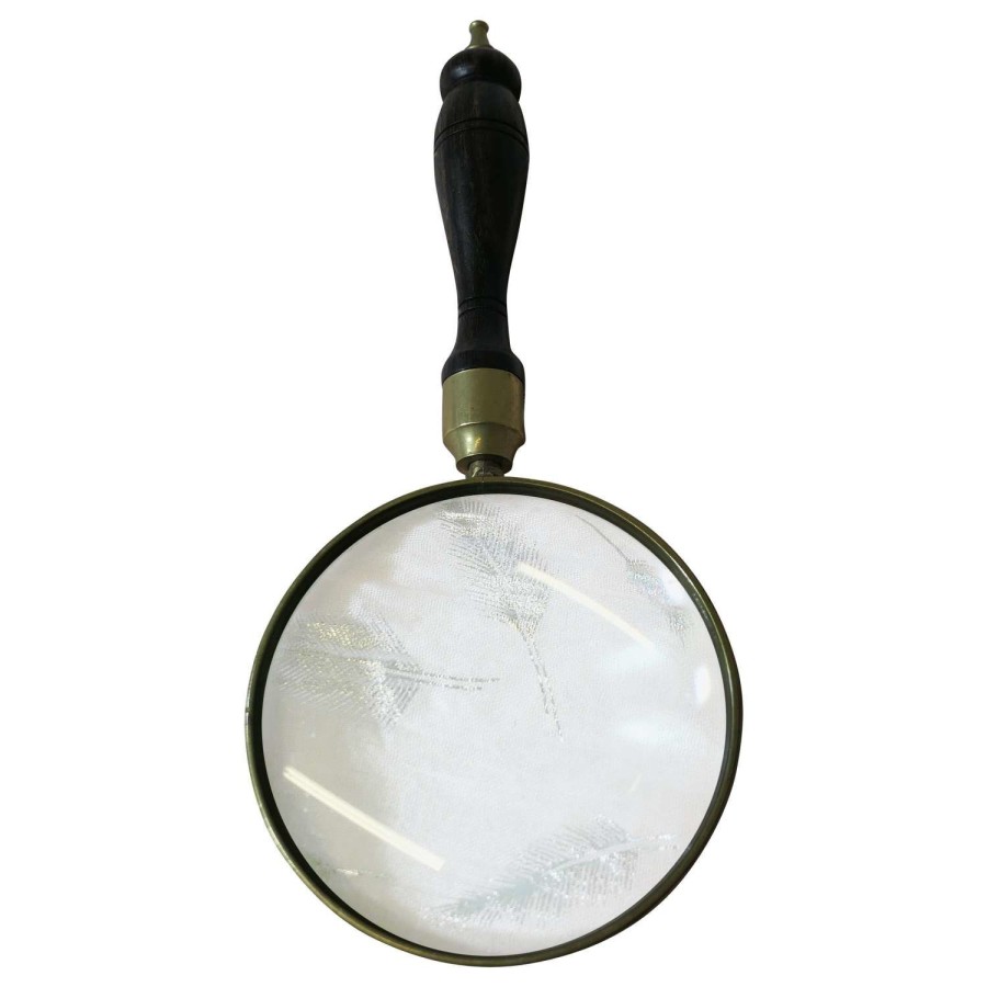 Hand Held Magnifying Glass with a Turned Wooden Handle