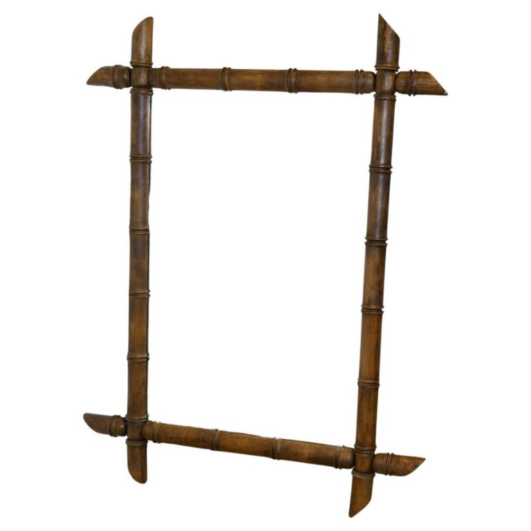 Heavy French Art Deco Bamboo Wall Mirror