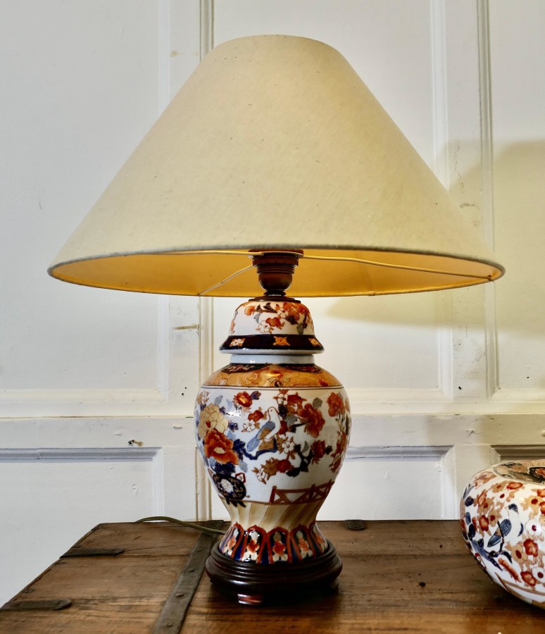 Imari Vase Lamp and Bowl with Cover A Lovely Vintage set, a ginger jar vase - Image 5