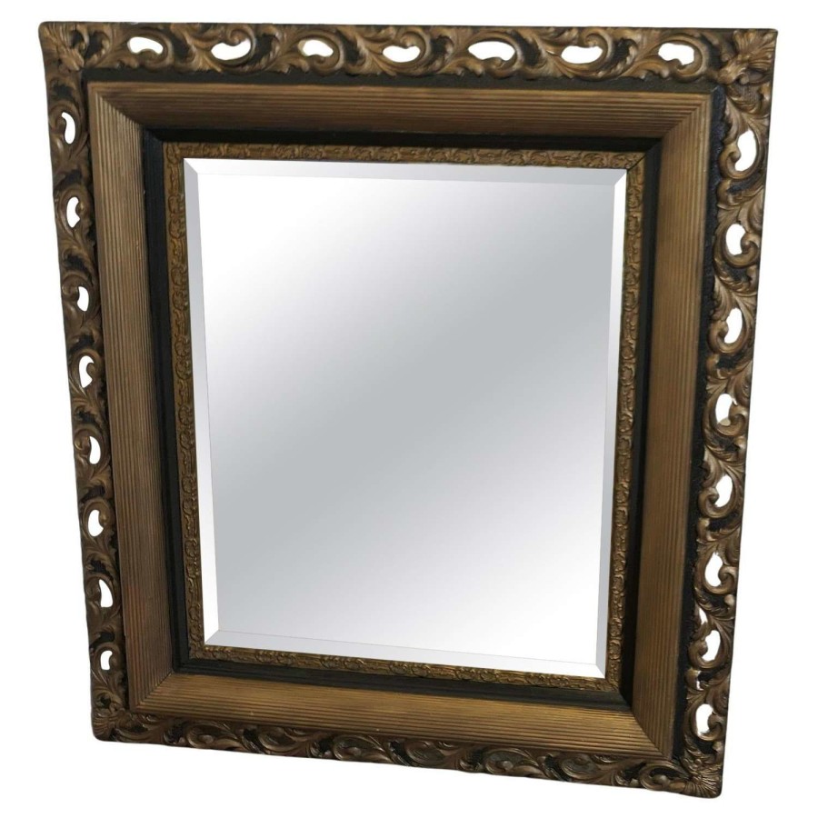 Large Decorative Dark Gilt Wall Mirror
