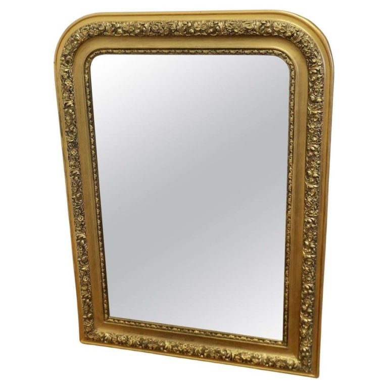 Large French 19th Century Louis Philippe Gold Mirror