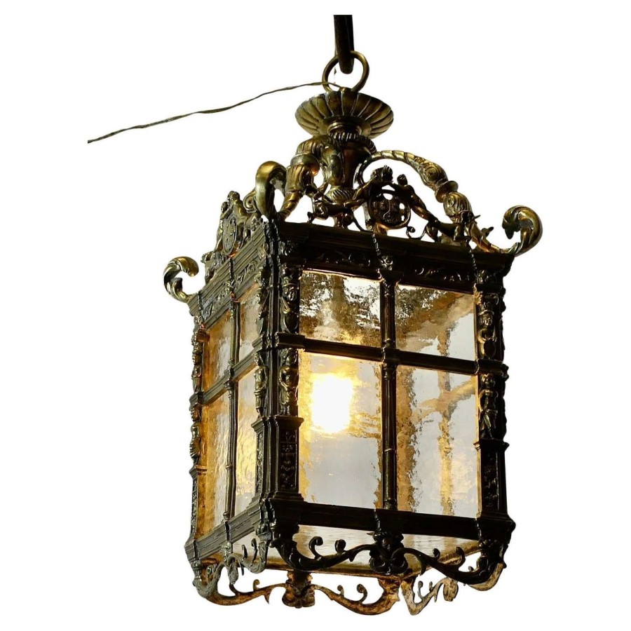 Large French Decorated Gothic Hall Lantern Ceiling Light