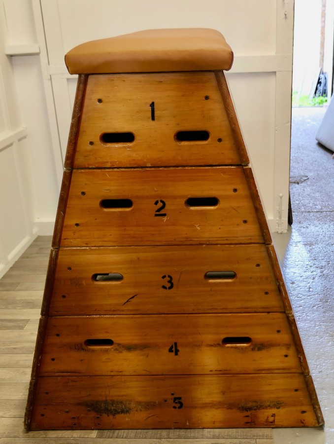 Large Vintage 5 Section Heavy Pine Vaulting Box - Image 4