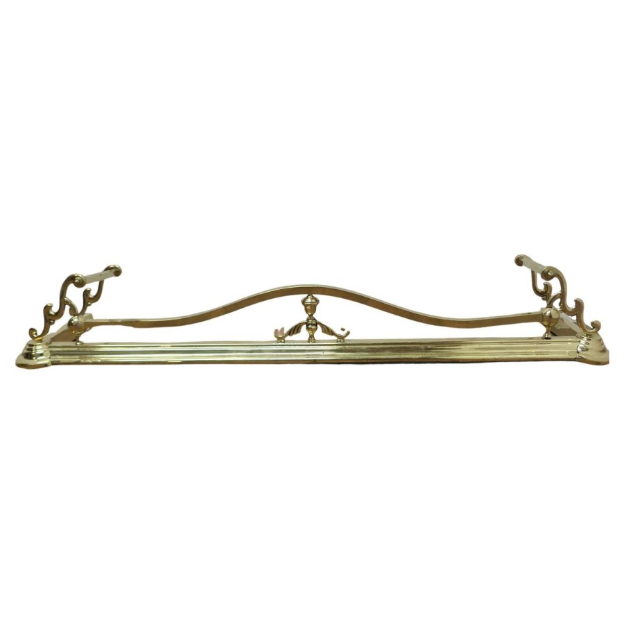 Long Art Nouveau Brass Fender This is a Beautifully Designed Victorian Fender