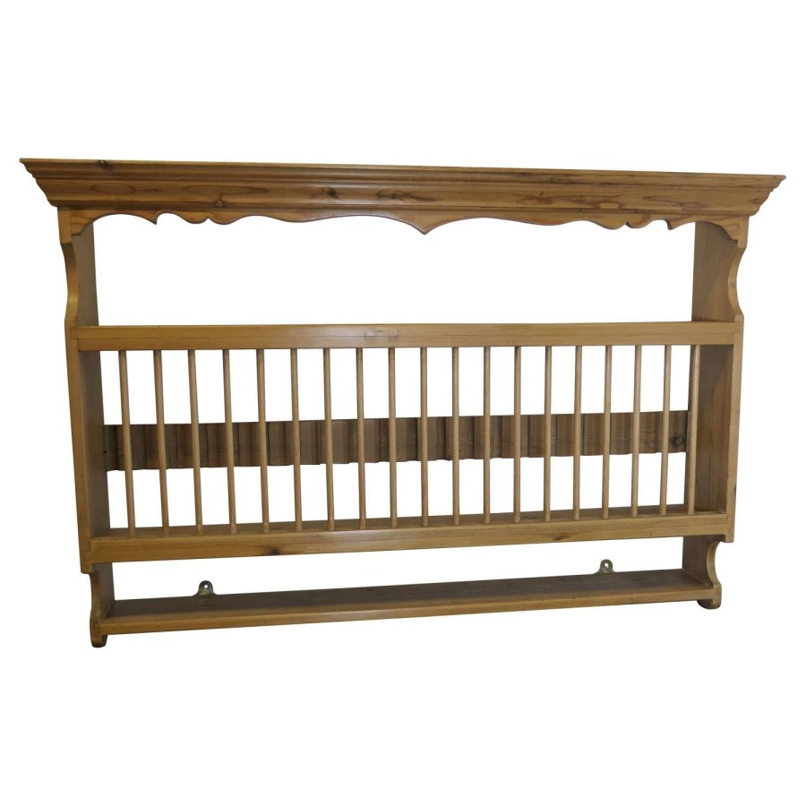 Long Wall Hanging Pine Plate Rack This useful piece hangs on the wall