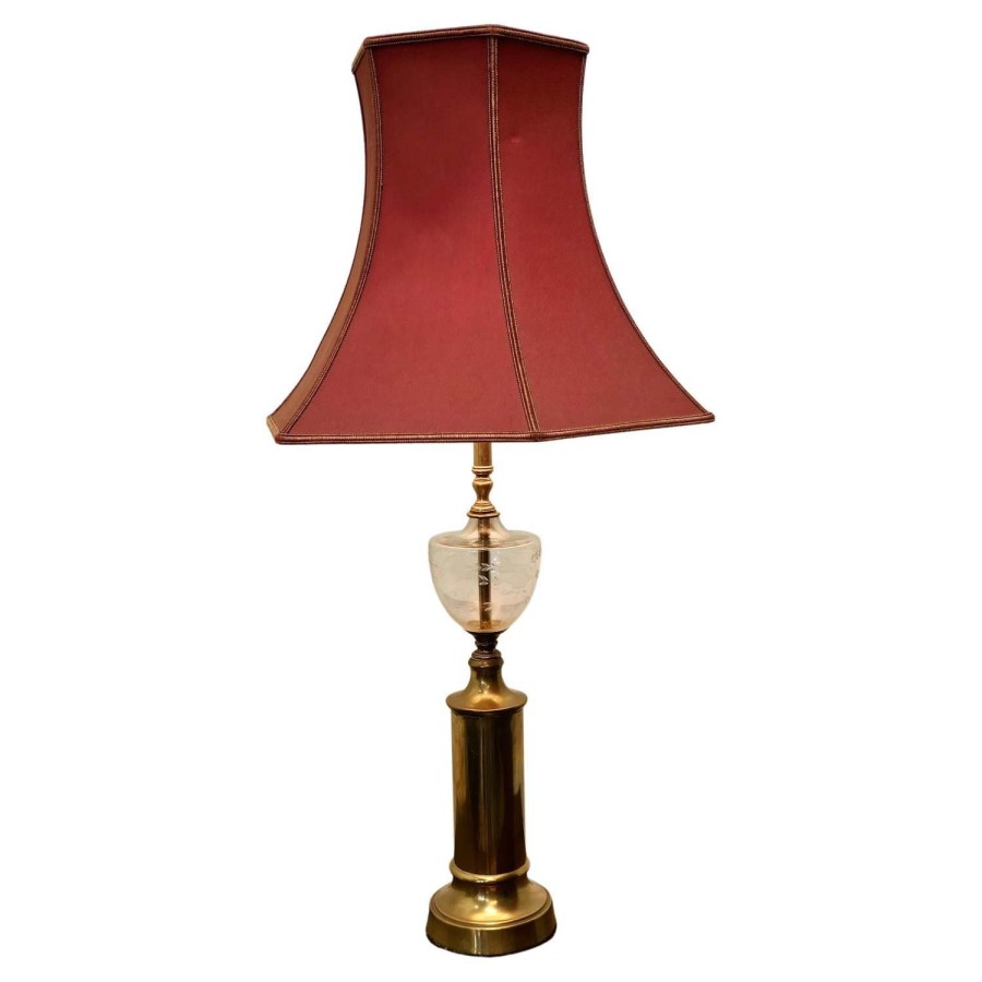 Lovely Glass and Brass Table Lamp