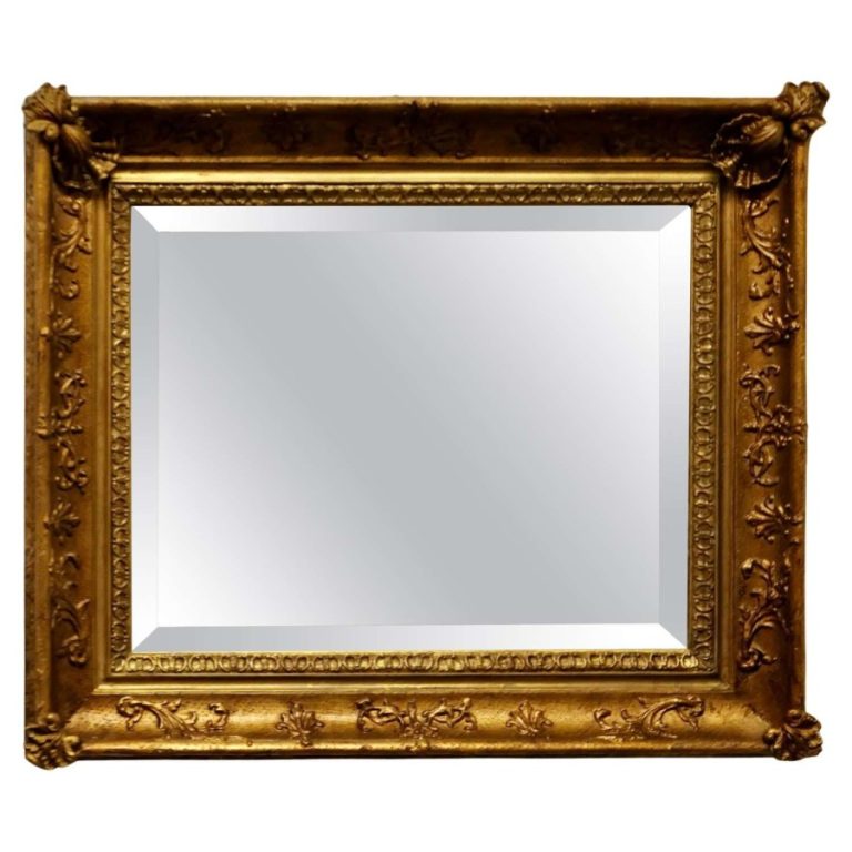 Lovely Square Gilt Rococo Wall Mirror
