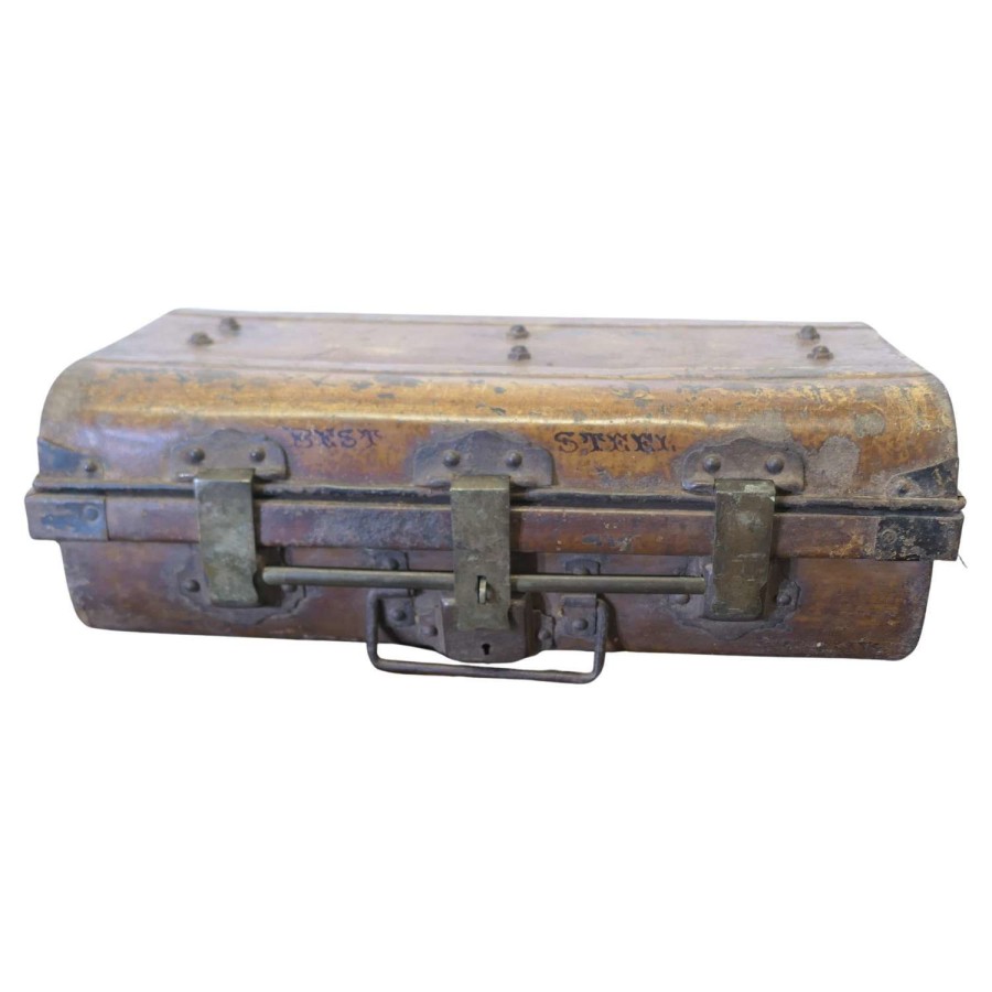 Old Metal (Best Steel) Travel Cabin Trunk, Hand Luggage, by T. WILKES %26 SONS