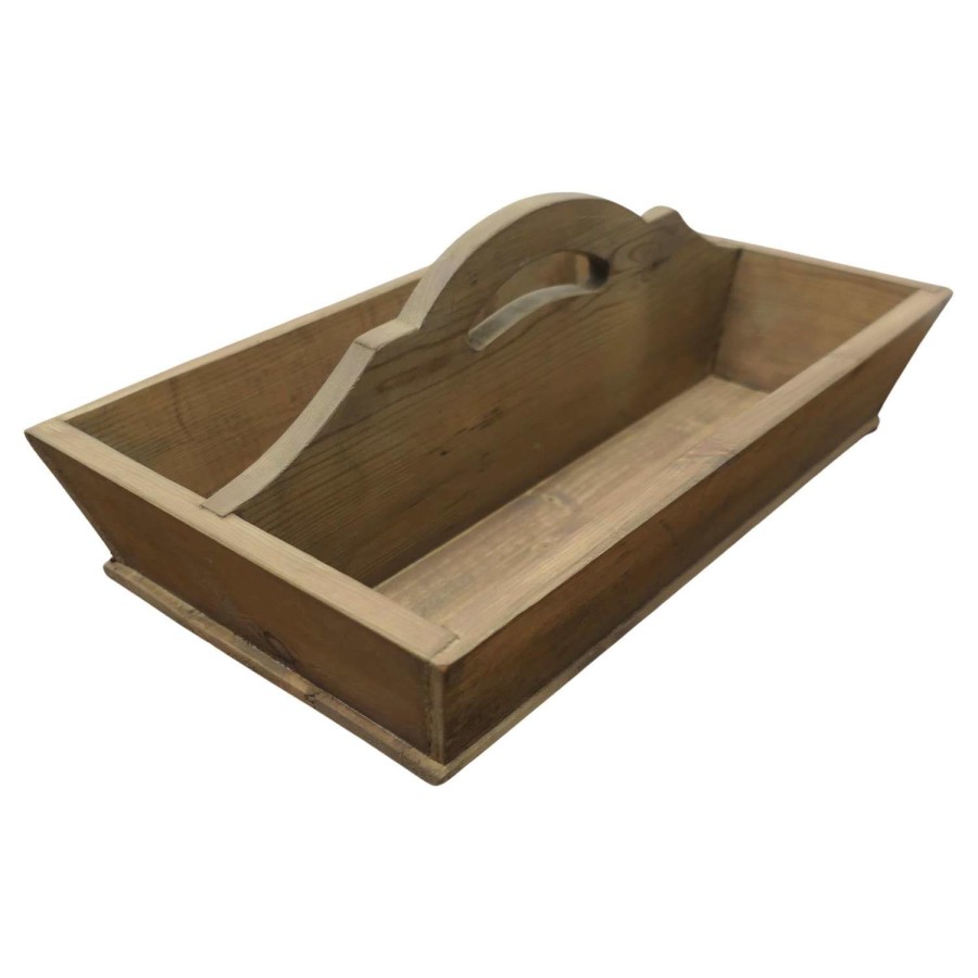 Pine Cutlery Tray or Housemaids Carrier, Tidy The Carrier has 2 comp