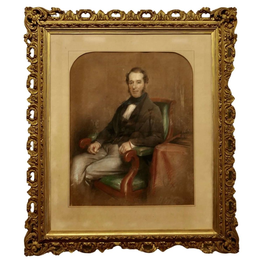 Portrait of a Gentleman in pastel and Charcoal by Thomas Price Downes