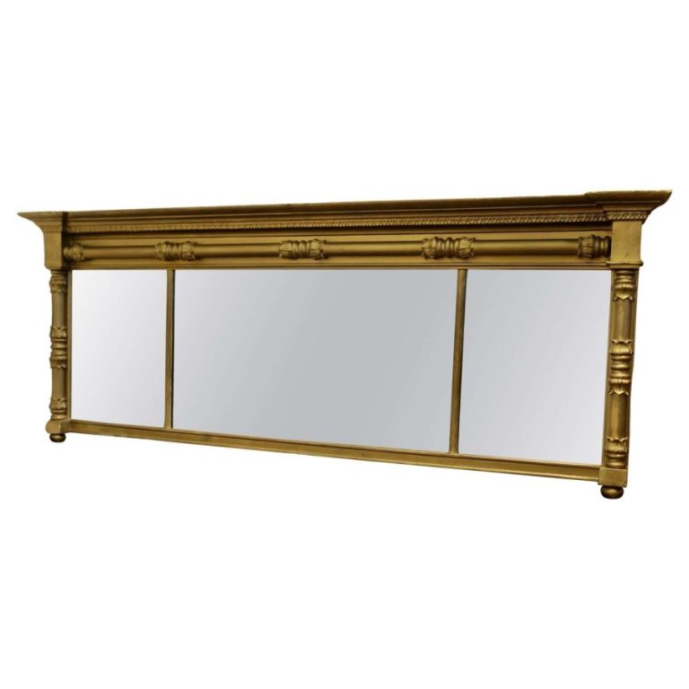 Regency Triple Plate Gilt Mirror or Over Mantle