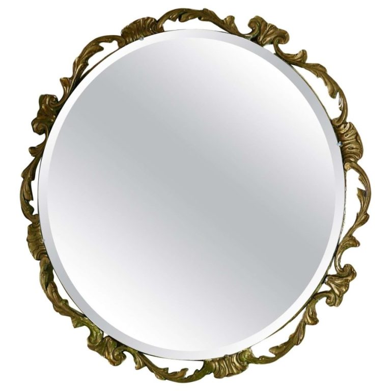 Round Art Deco Atsonea Ornate Gilt Wall Mirror
