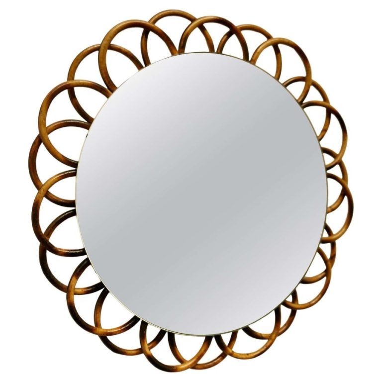 Round Bamboo Wall Mirror