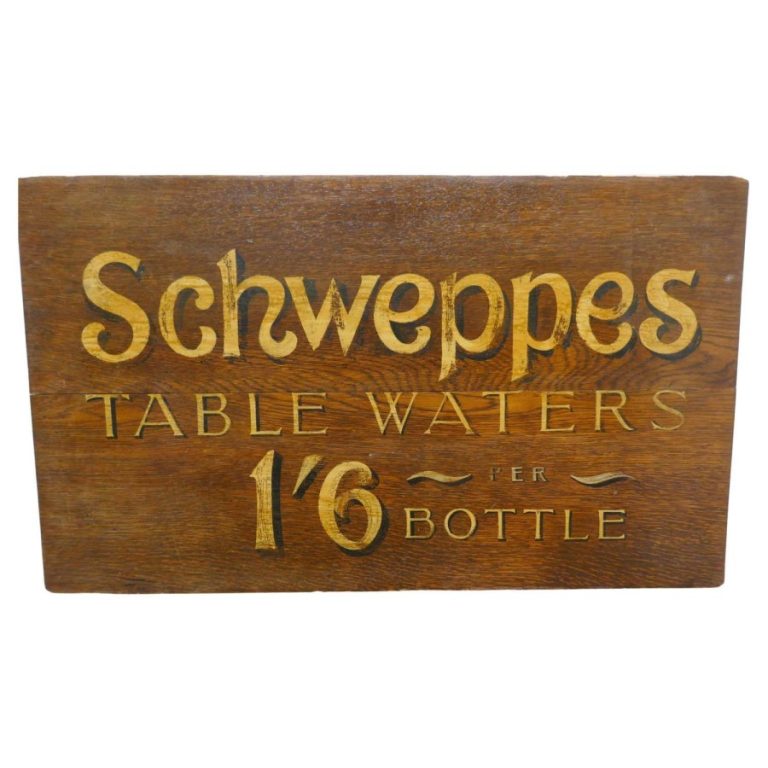 Schweppes Table Waters Oak Trade Sign Board