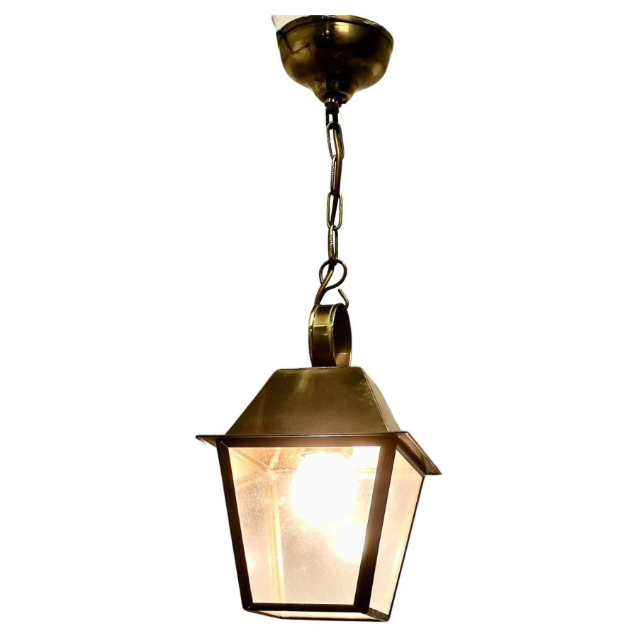 Small Dainty Brass Pendant Lantern This is a dainty Lantern it has 4 glazed sid