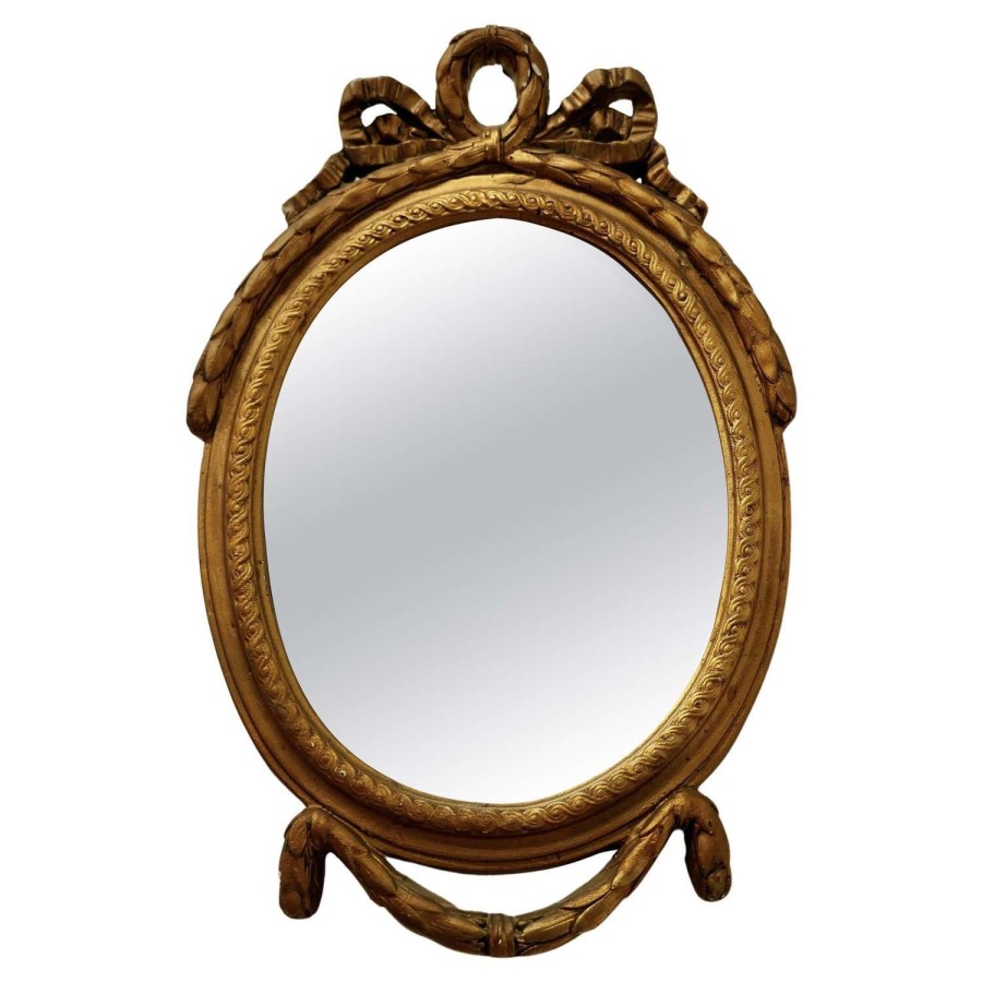 Small Rococo Oval Gilt Wall Mirror