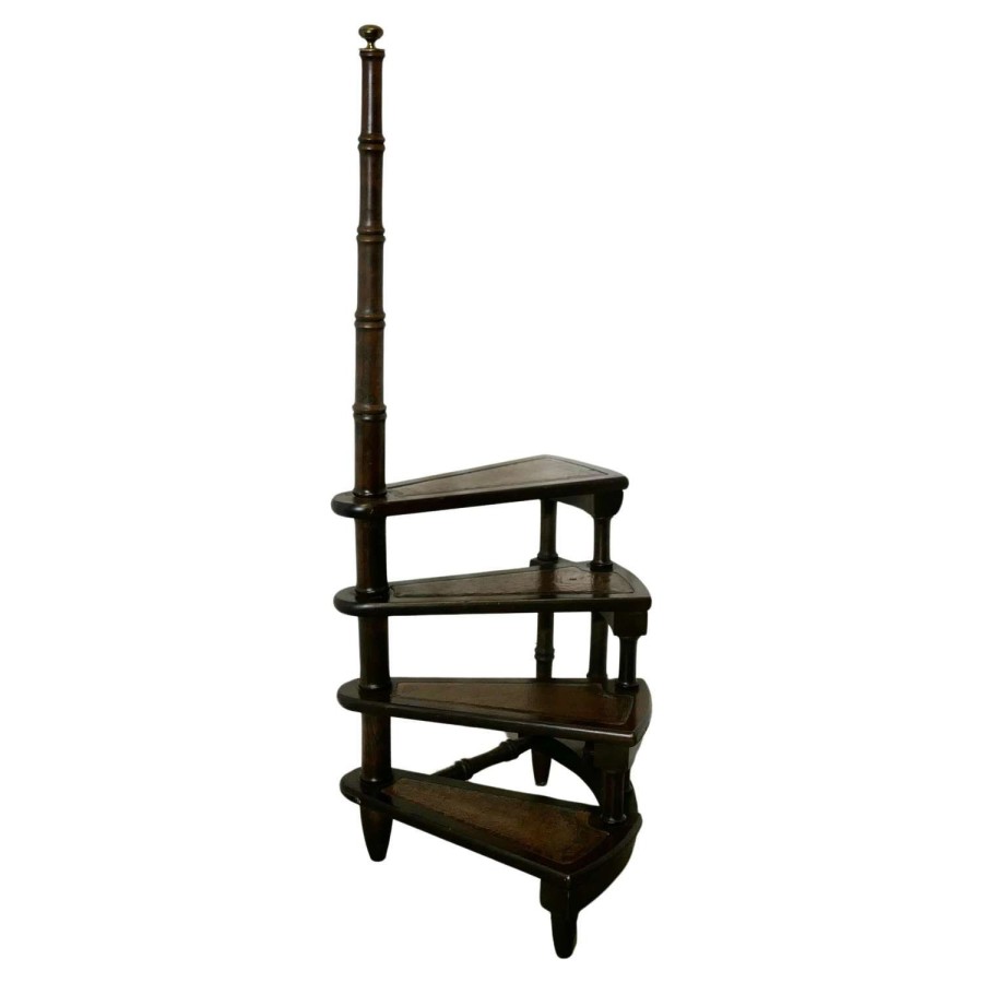 Spiral Library Steps with Turned Supports A Great set of Library Steps