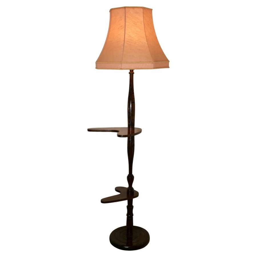 Standard or Floor Lamp with Palm Decoration