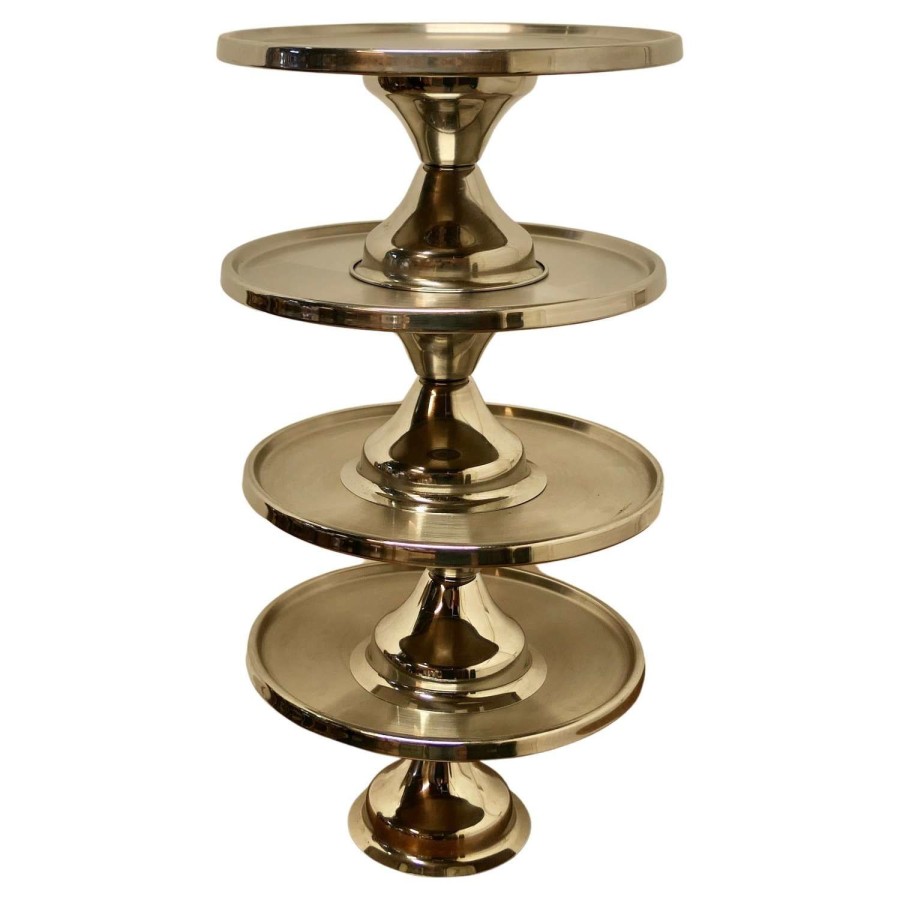 Stylish Stainless Steel Tazza Set of 4 Large Dishes