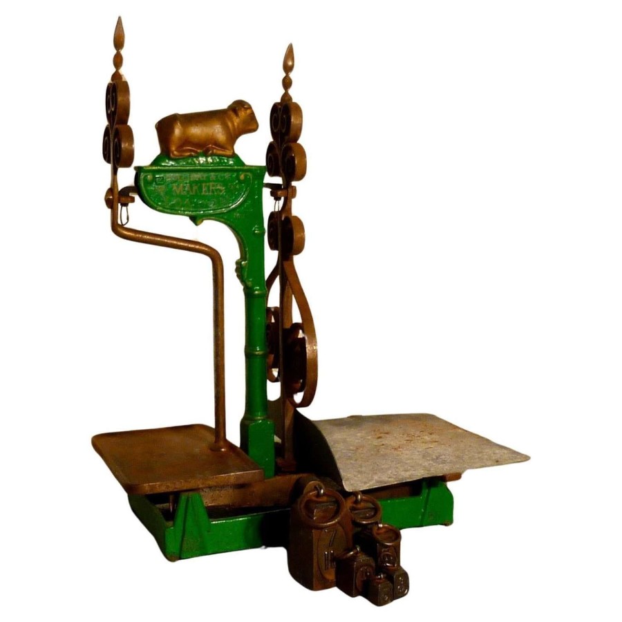 Superb Large Painted Iron Balance Scales by Holliday %26 Co London 19