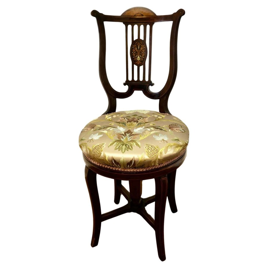 Superb Quality Lyre Back Revolving Harpist/Cello Music Chair