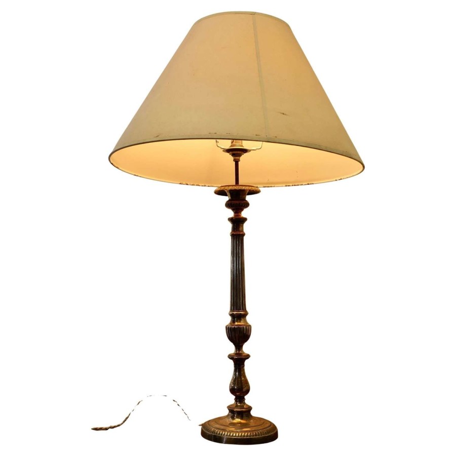 Tall French Silver-plated Candlestick Table Lamp A very attractive piece