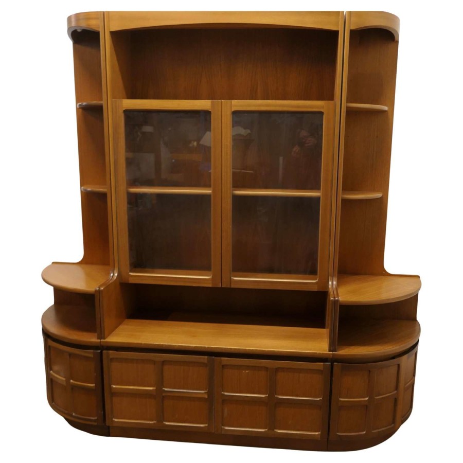 Teak Wall Unit by Nathan Furniture, 2 Corner %26 1 Main Unit