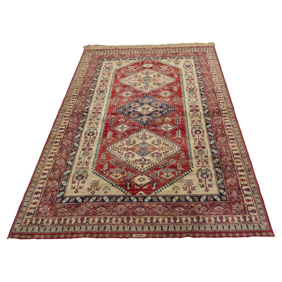 Traditional Tree of Life Silk and Wool Turkish Rug Very Soft and Luxur