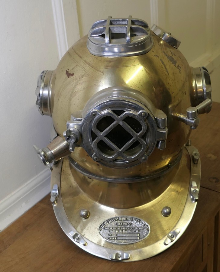 U S Navy Mark V Diving Helmet Military Prototype The Helmet is a rep - Image 3