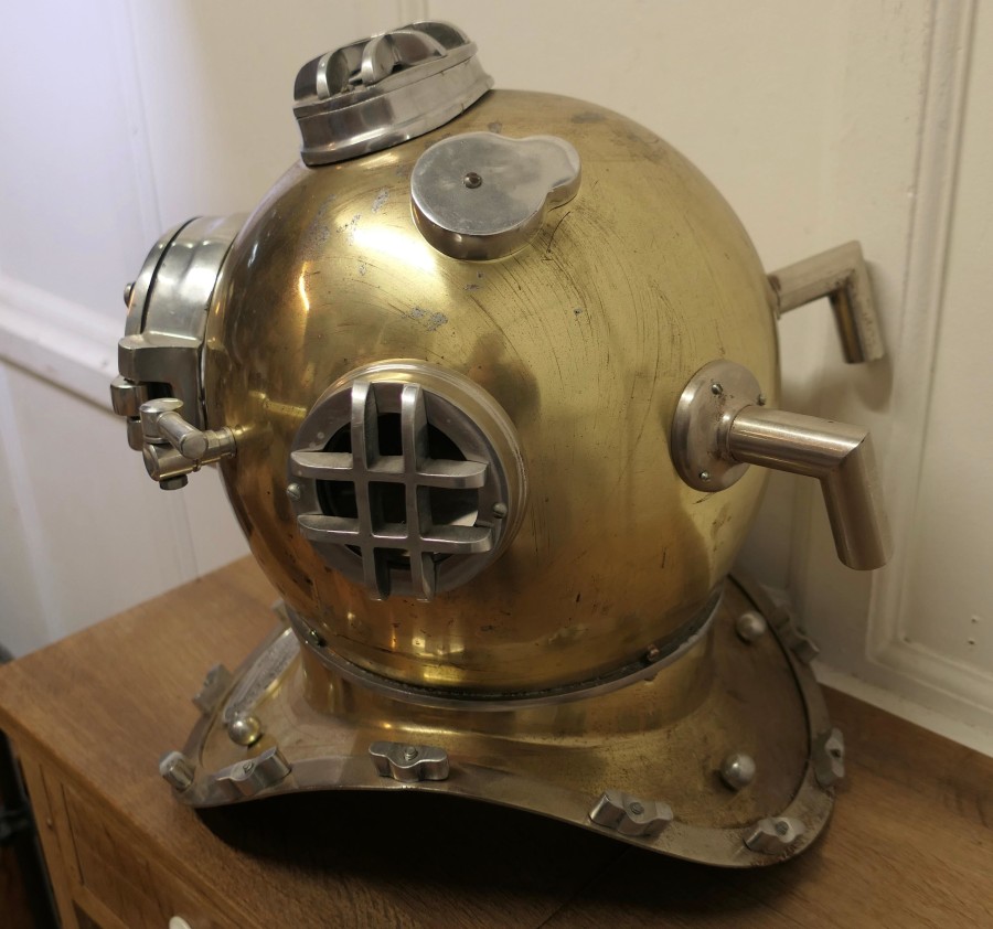 U S Navy Mark V Diving Helmet Military Prototype The Helmet is a rep - Image 6