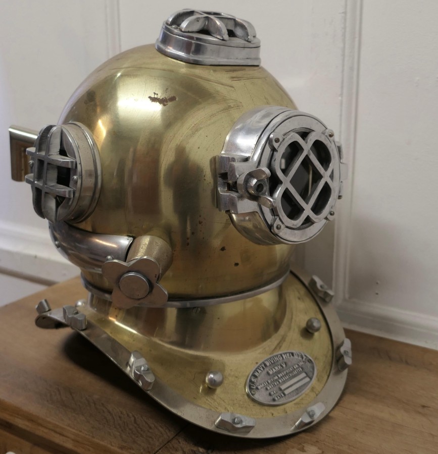 U S Navy Mark V Diving Helmet Military Prototype The Helmet is a rep - Image 8