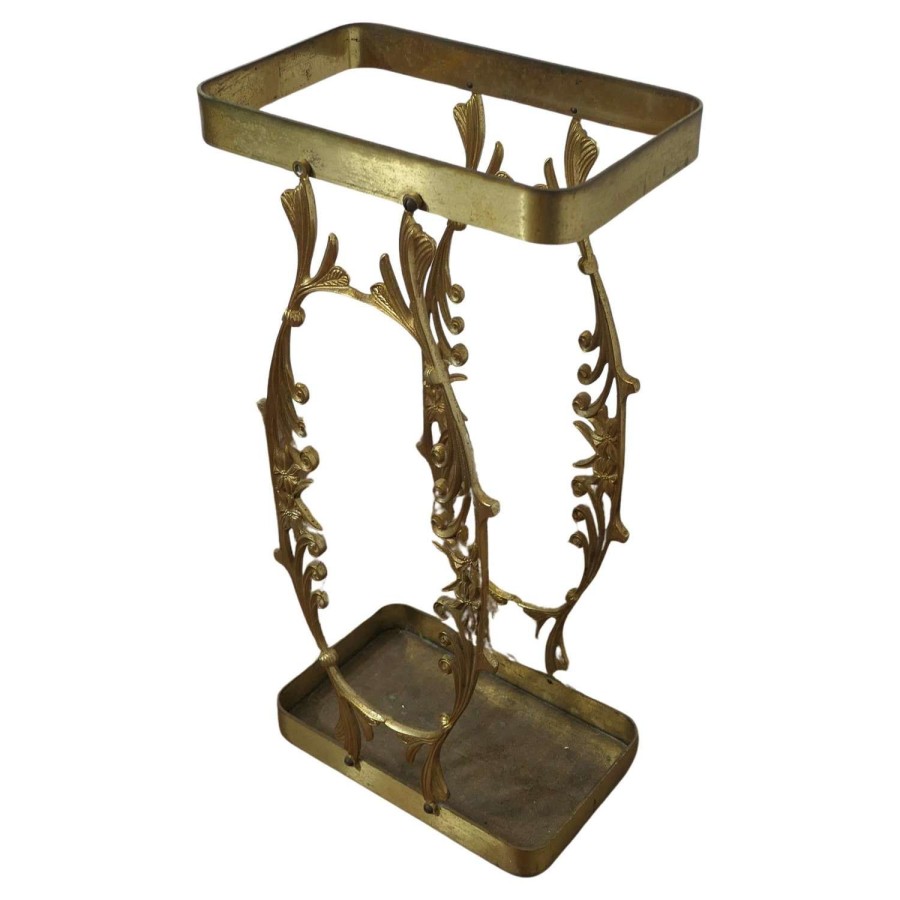 Unusual French Brass Stick Stand or Umbrella Stand A charming piece