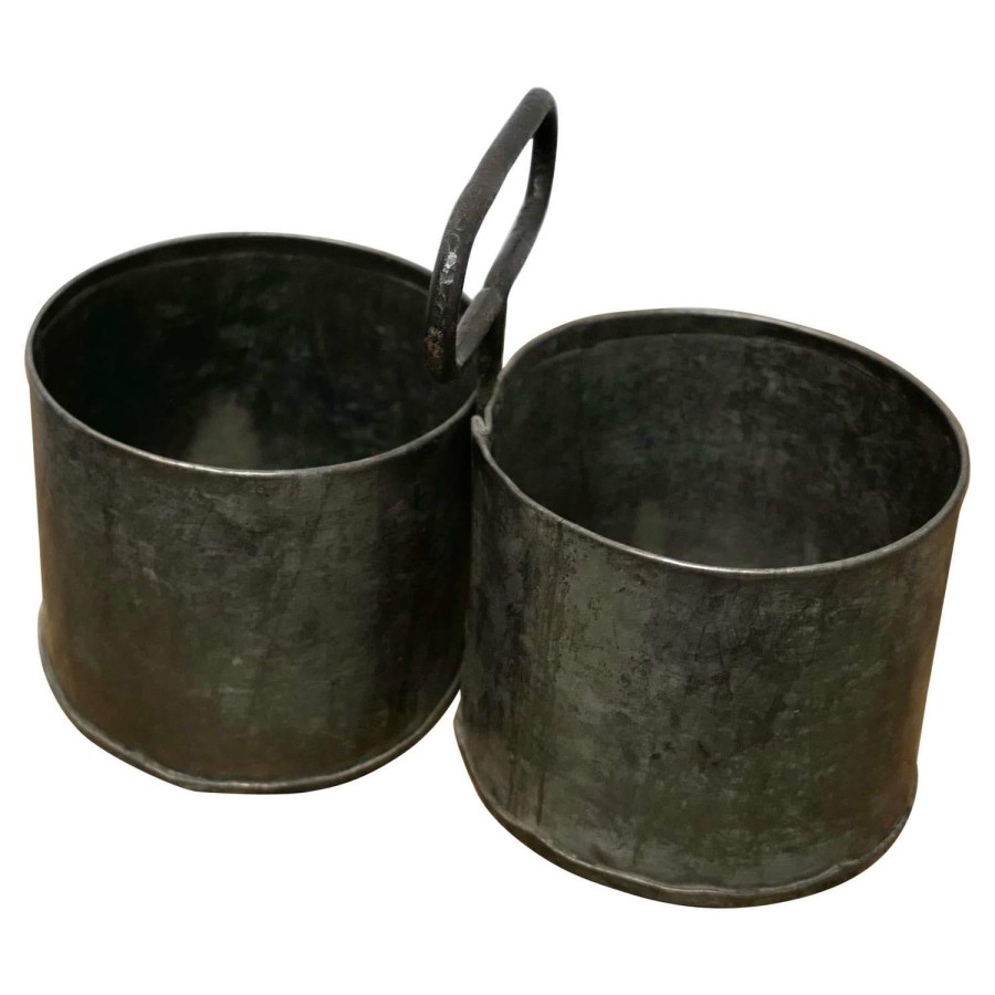 Useful French Rustic Twin Bottle Carrier, Coaster Great little piece