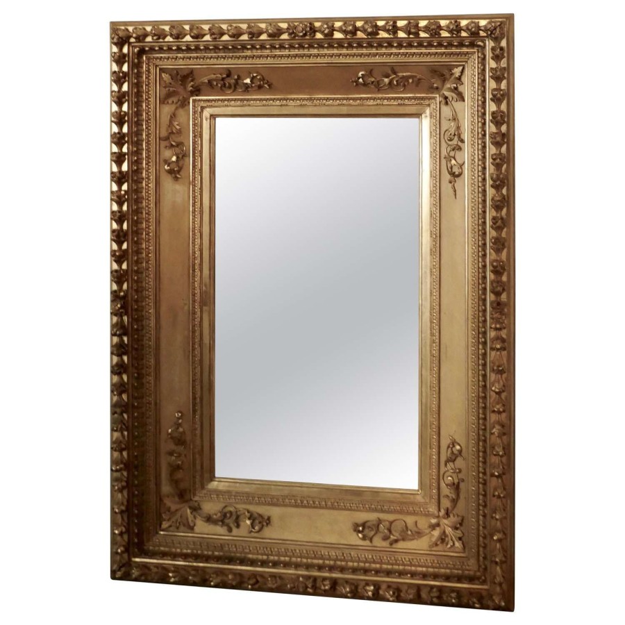 Very Large 19th Century 3 Dimensional French Baroque Gilt Wall Mirror