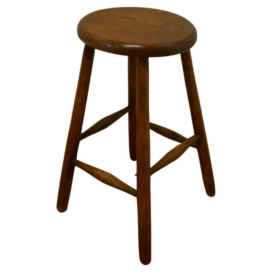 Victorian Beech and Elm High Studio Stool