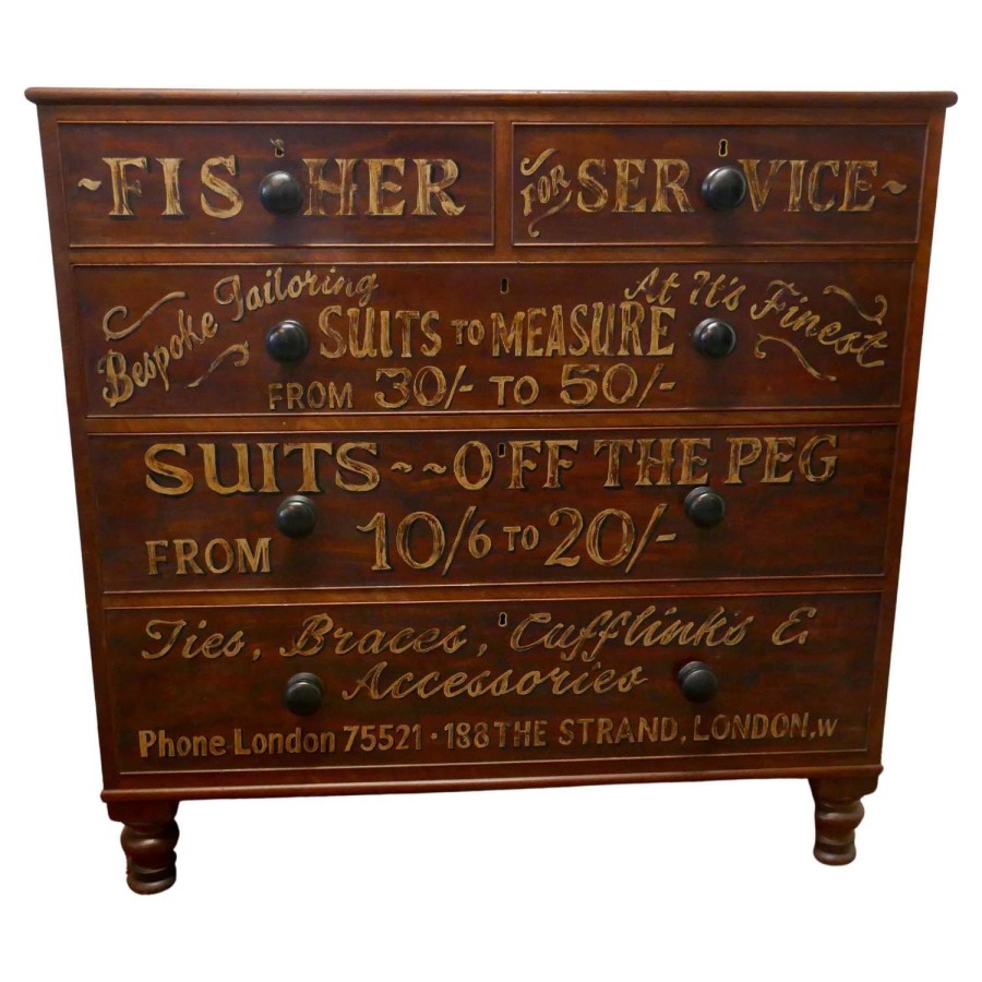 Victorian Mahogany Sign Painted Chest of Drawers